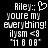 Pixelated text message display with 'Riley:; youre my everything! ilysm <3 '11 0 08' on black background, showing two states where a heart symbol alternates between visible and absent.