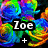 A split-screen buddy icon with a colorful abstract background on the left and a white background on the right featuring text and a green cartoon character.