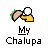 Pixelated static icon featuring a taco and magnifying glass above text reading 'My Chalupa' on gray background.