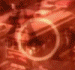 Animated sequence of glowing white Celtic knot symbols forming a triquetra within a circle against reddish-brown background.
