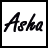 Two side-by-side pixelated text images of 'Aska' with black and pink color variations on white backgrounds.