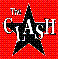 Static pixel art icon featuring The Clash band logo with black star and white text on red background.