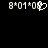 Pixelated text '8*01*08' with a heart symbol replacing the second asterisk, displayed on black background.