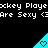 Pixelated cyan triangular icons with heart symbols on black background, repeated in with text above and below