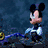 Pixelated character icons arranged in a : Mickey Mouse, a blonde-haired figure with sword, Mario waving, Sora walking, Link holding a sword, and a winged archer