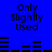 Blue background with black text reading 'Only slightly Used' and black horizontal bars in two