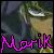 Pixelated image with dark background, greenish-brown foreground, and prominent pink text reading 'Narik' at bottom.