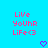 Pixelated text and heart symbols on a bright blue background with no visible motion.
