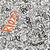 Three orange spiral-shaped objects with white stripes rotate clockwise on a gray pixelated background.