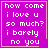 Purple square with white pixelated text reading 'how come i love u so much? i barely no you' and a pink border, with one version featuring a pink heart symbol.