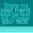 Pixelated teal background with light blue horizontal stripes at bottom; partially legible text fragments in light blue pixelated font.