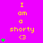 A bright pink background displays yellow text reading "I am a shorty <3" with green plus signs and hearts appearing in different positions across frames.