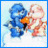 A 48x48 pixel animated buddy icon featuring two cartoon bears in a close embrace, with visible text elements surrounding the central image on a contact sheet layout.