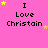 Pink background with repeated text "I Love Christain" and yellow stars in various positions across the