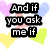 Pixelated heart-shaped background with text overlays reading "And if you ask me if I love him. I'd lie <3" in black outlined white letters.