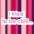A static image with vertical striped background split into pink/purple left and blue/green right sections, featuring pixelated text in two color schemes.
