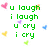 Green pixelated text on white background with scattered colorful heart shapes, displaying a poem about shared emotions and saving a life.