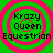 Green background with four identical pink concentric circles, each containing black text reading 'Krazy Queen Equestrian' in three lines.