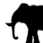 Animated contact sheet of black elephant silhouettes in various poses with repeated text "rice" and "damien" on a white background, arranged in 5x5 grid across 24 frames.