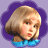 Animated sequence showing a character's face with changing hair styles and a stylized 'W' symbol on purple backgrounds.