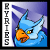 Animated contact sheet of a blue bird mascot icon with changing text labels on the left side, displayed in a 5x4 grid layout against a gray background.