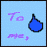 Pixelated blue water droplet icon with pink text fragments and animated water effects on light blue background.