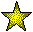 Yellow star-shaped pixel art icons with varying numbers of points and radiating lines, displayed in a on gray background