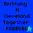 Pixelated text displays 'Brittany H Cleveland Together FOREVER' with a star symbol on blue and cyan backgrounds.