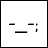 A contact sheet of two animated frames showing a minimalist black-and-white pixel art face on the left and text elements on the right, with visible animation changes between frames.