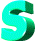 Animated sequence of turquoise 3D letters S, 2, and I rotating in vertical against white background