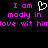 Pixelated text in bright pink and white on black background, with a heart symbol replacing 'love' in the phrase.