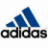 A split-frame contact sheet showing two distinct static images: a blue Adidas logo on white background and green text "Original Icons .com" on dark green background, both rendered in low-resolution pixel art style with visible dithering.