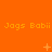 Orange background with repeated yellow text 'Jags Babii' and scattered small white star-like shapes.