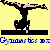 Pixelated gymnast performing a handstand on a black bar against yellow checkered background with blue text below.