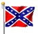 Nine variations of a Confederate battle flag displayed on poles with yellow finials against a gray background, each showing different waving states.