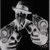 A black-and-white animated icon shows a character with a hat and patterned clothing, holding an object in front of their face