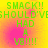 Green pixelated text on a yellow-orange gradient background with pinkish-red splotches, arranged in four identical quadrants.