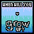 Pixel art icon with 'WHEN WILL YOU GROW UP?' text, blue gradient background, and animated heart symbol changing shape.