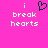 Pixelated text and heart symbol on bright pink background with two identical side-by-side layouts.