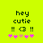 Pixelated text and symbols on bright yellow background with pink and brown star-like shapes.