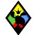 A diamond-shaped icon with a yellow star, green and blue sections, and red accents, showing subtle animation changes across frames.