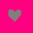 Two gray heart shapes on a bright pink background, one intact and the other split with a jagged crack.
