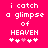 Pixelated text on bright pink background with white hearts, showing two states of animation where one heart changes color.