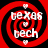 Four identical circular icons with red and black spiral patterns, white text reading 'texass tech', small heart symbols at top and bottom, displayed in a