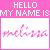Static pixel art with pink background and white text reading 'HELLO MY NAME IS' above a white rectangle containing handwritten-style pink text.