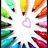 A circular arrangement of colorful pixelated icons surrounding a central pink heart on white background.