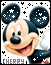Mickey Mouse icon with starry ears, white gloves, red shorts, and 'CHERRY' text on a black-and-white dotted background.