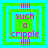 Four identical square display layered green and cyan borders with pink text reading "such a crippe" surrounded by vertical lines