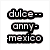 six pixelated images showing a woman with long dark hair in various poses and backgrounds, with text reading 'dulce anny mexico' on the top-left