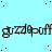 Light blue background with scattered dark purple dots and repeated brown text "grzdpuff" in three horizontal